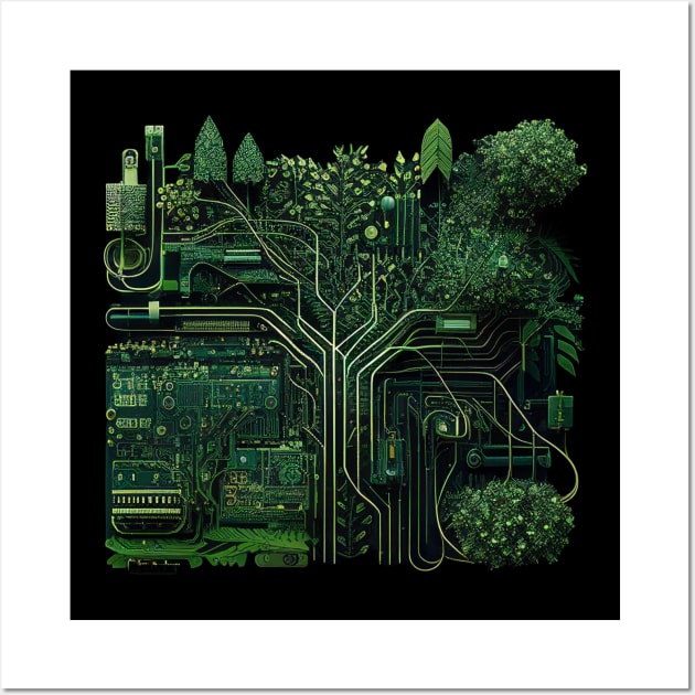 Plant Life Circuit Board 2 Wall Art by Tees by JRW